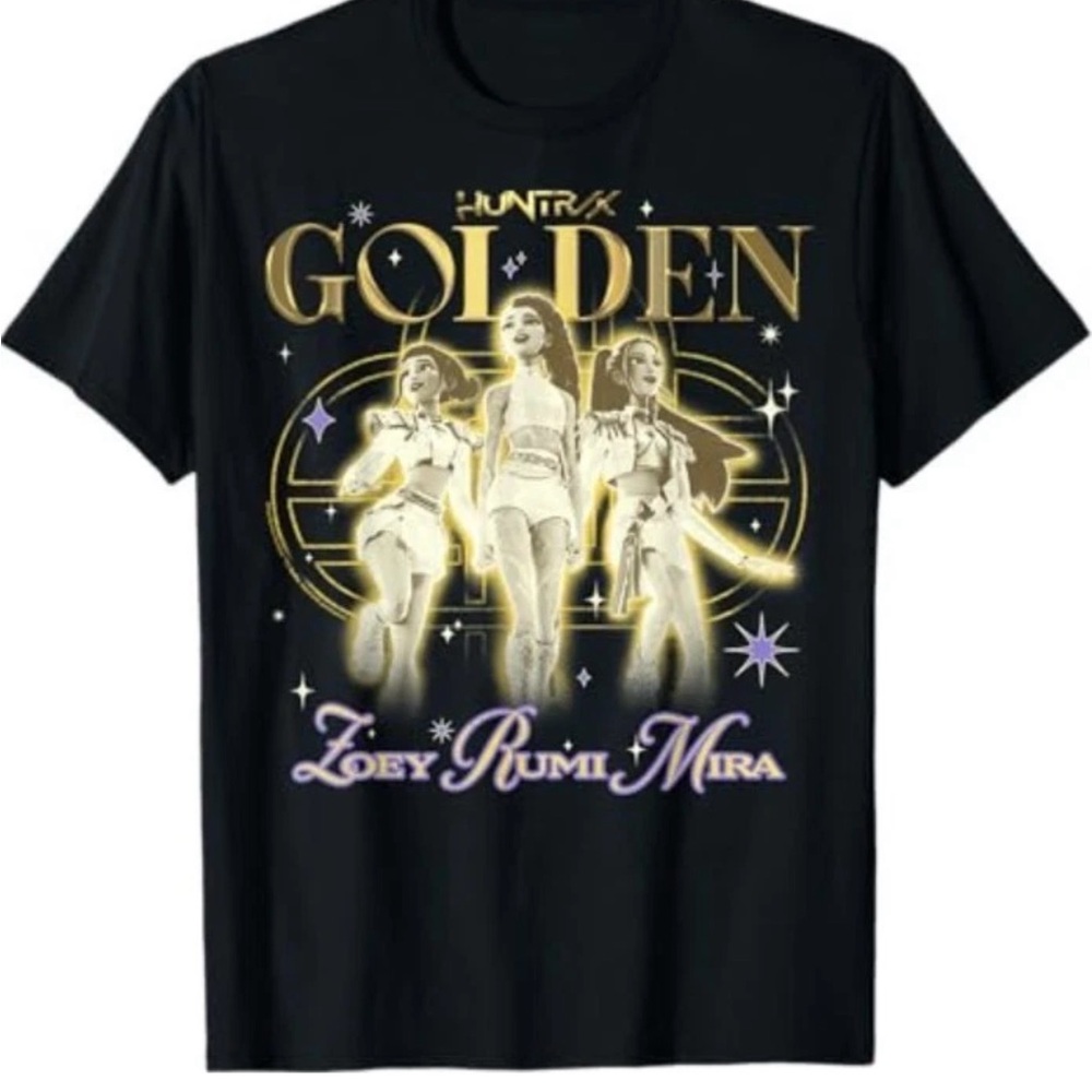 Huntrix Golden Zoey Rumi Mira Retro T-Shirt Kids Size 6